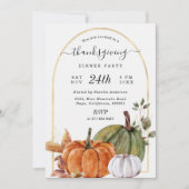 Pumpkins Gold Arch Erntedank Dinner Einladung (Vorderseite)