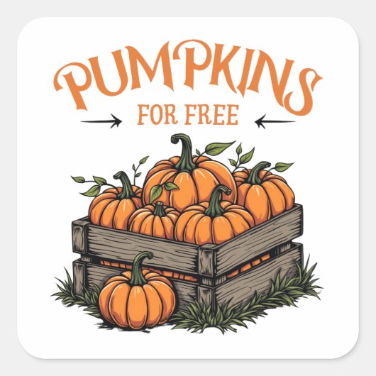 Pumpkins gratis - Herbstliebhaber Quadratischer Aufkleber (Vorderseite)