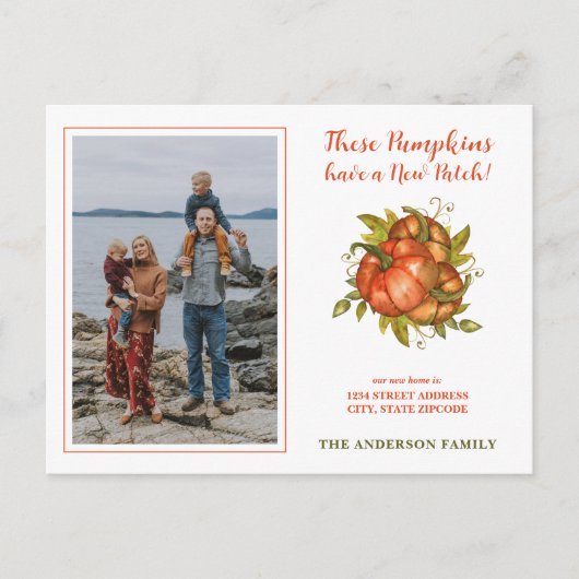 Pumpkins haben neues Patch-Foto Wir haben neue Zuh Ankündigungspostkarte (Vorderseite)
