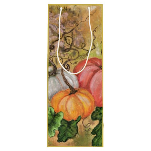 Pumpkins Halloween-Geschenktasche - Malerei Geschenktüte Für Weinflaschen (Rückseite)