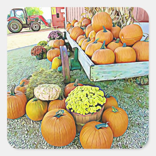 Pumpkins Halloween Herbst Florenständer Sticker (Vorderseite)