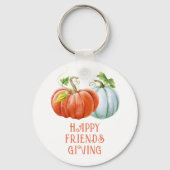Pumpkins Happy Friendsgiving brennender orangefarb Schlüsselanhänger (Vorderseite)
