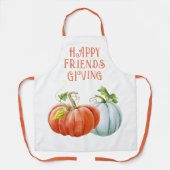 Pumpkins Happy Friendsgiving brennender orangefarb Schürze (Vorderseite)