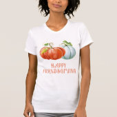 Pumpkins Happy Friendsgiving brennender orangefarb T-Shirt (Vorderseite)