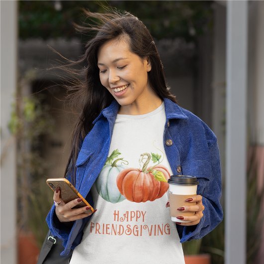 Pumpkins Happy Friendsgiving brennender orangefarb T-Shirt