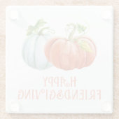 Pumpkins Happy Friendsgiving verbrannte Orange Glasuntersetzer (Rückseite)