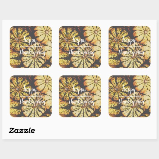 Pumpkins Happy Thanksgiving Quadratischer Aufkleber (Blatt)