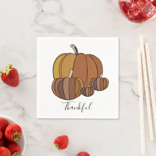 Pumpkins Happy Thanksgiving Serviette (Beispiel)