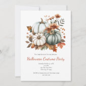 Pumpkins Herbst Blume Halloween-Party Einladung (Vorderseite)