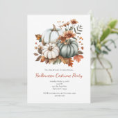 Pumpkins Herbst Blume Halloween-Party Einladung (Stehend Vorderseite)