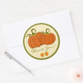 Pumpkins Herbst Danke Runder Aufkleber (Umschlag)