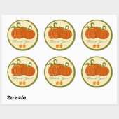 Pumpkins Herbst Danke Runder Aufkleber (Blatt)