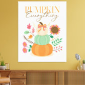 Pumpkins Herbstlaube Herbst Boho Florals Leinwanddruck (Insitu (Wohnzimmer))