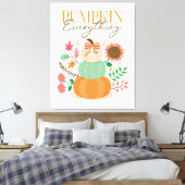 Pumpkins Herbstlaube Herbst Boho Florals Leinwanddruck (Insitu (Schlafzimmer))