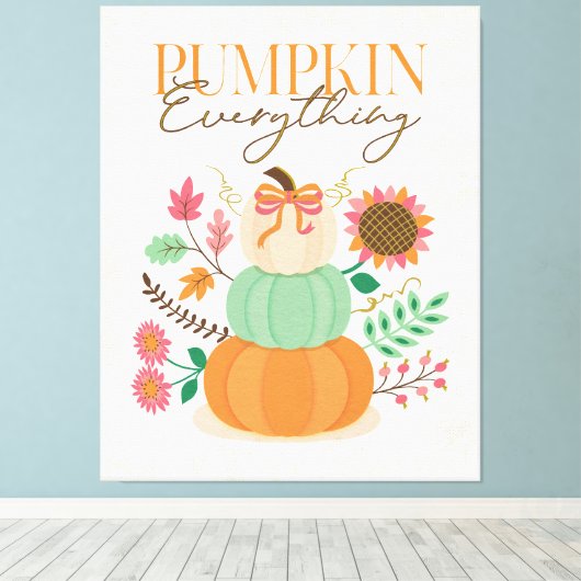 Pumpkins Herbstlaube Herbst Boho Florals Leinwanddruck (Insitu (Holzboden))