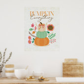 Pumpkins Herbstlaube Herbst Boho Florals Poster (Küche)