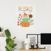 Pumpkins Herbstlaube Herbst Boho Florals Poster (Heimbüro)