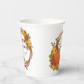 Pumpkins Herbstlaube Wreath Happy Thanksgiving Pappbecher (Links)
