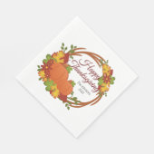 Pumpkins Herbstlaube Wreath Happy Thanksgiving Serviette (Ecke)