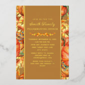 Pumpkins Herbstlaubs Erntedank Dinner Folieneinladung (Vorderseite)