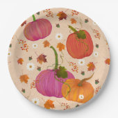 Pumpkins Herbstlaubs Muster Pappteller (Vorderseite)