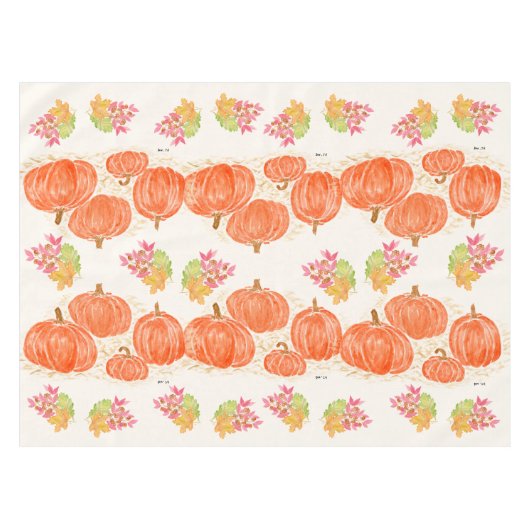 Pumpkins Herbstleaves Wasserfarbe handbemalt Tischdecke (Vorderseite (Horizontal))