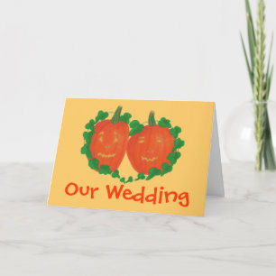 Pumpkins Herz Wein, orange Hochzeitseinladungen Einladung