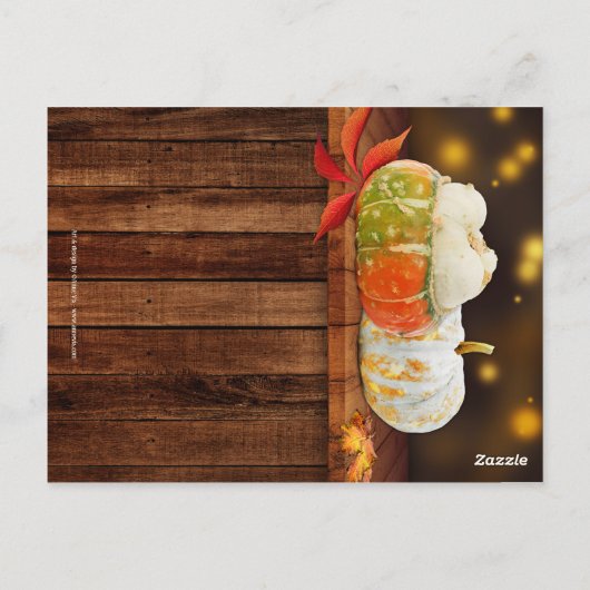 Pumpkins-Hochzeit im Herbst oder Erntedank-Menü Postkarte (Rückseite)