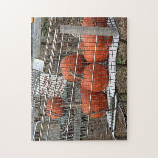 Pumpkins im Warenkorb Herbst Puzzle (Vertikal)