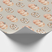 Pumpkins in Donuts Niedliches Muster Geschenkpapier (Ecke)
