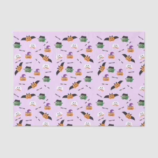 Pumpkins in Kostümmuster Trick oder Behandlung Lil Seidenpapier (Vorderseite)