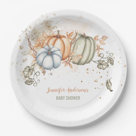 Pumpkins Kinderdusche Pappteller (Vorderseite)