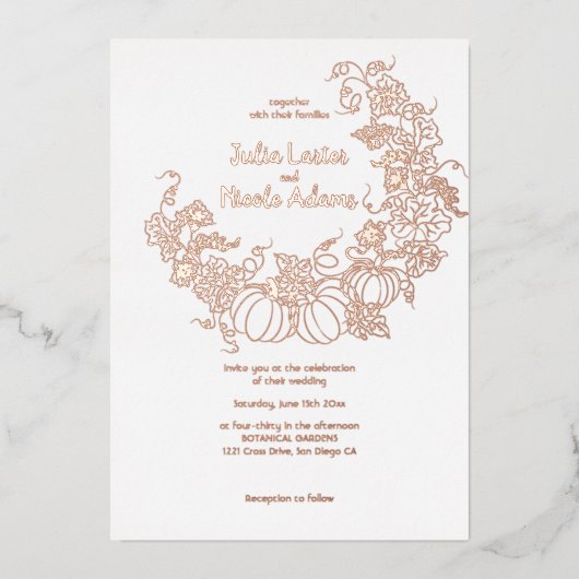 Pumpkins-Liebe Folieneinladung (Vorderseite)