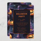 Pumpkins Magic Hats Halloween Einladungskarte Einladung (Vorne/Hinten)
