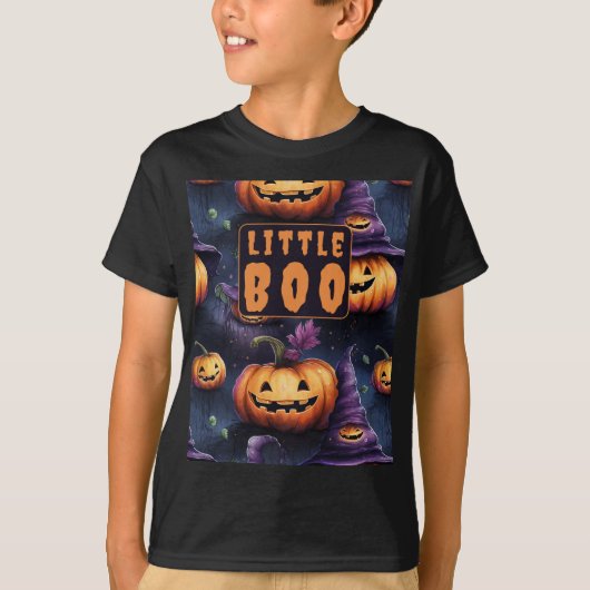 Pumpkins Magic Hats Little Boo Family Matching T-Shirt (Vorderseite)