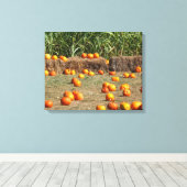 Pumpkins, Mais und Hay Herbst Erntefotografie Leinwanddruck (Insitu (Holzboden))