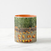 Pumpkins, Mais und Hay Herbst Erntefotografie Tasse (Zentrum)