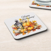 Pumpkins Maple Tree Blätter Lampe Erntedank Getränkeuntersetzer (Linke Seite)