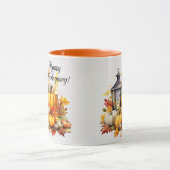 Pumpkins Maple Tree Blätter Lampe Erntedank Tasse (Zentrum)