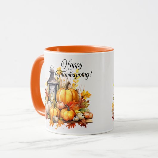 Pumpkins Maple Tree Blätter Lampe Erntedank Tasse (Vorderseite Links)