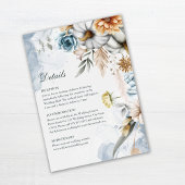 Pumpkins mit Wildblumen, die die Details-Karte für Einladung