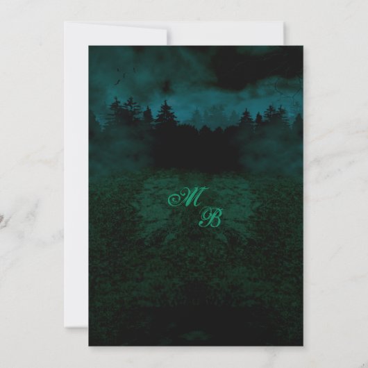 Pumpkins Moon Bats Spuk House Halloween Einladung (Rückseite)