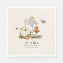 Pumpkins Mushroom Woodland Insects Boy Baby Shower