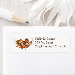 Pumpkins Mushrooms Fall Erntedank Label