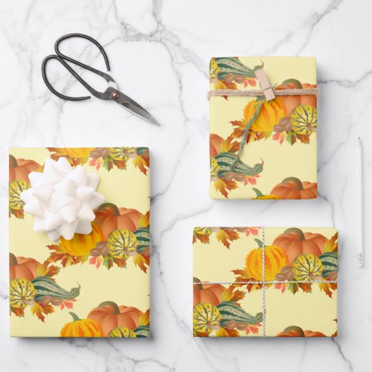 Pumpkins Nahtloses Muster Geschenkpapier Set (Vorderseite)