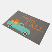 Pumpkins Niedliche Lkw-Familie Name Hallo Fall Wil Fußmatte (Schrägansicht)