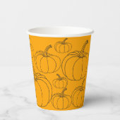 Pumpkins Orange & Black Halloween Pappbecher (Rückseite)