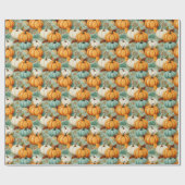 Pumpkins Orange Sea Green ID1079 Geschenkpapier (Flach)