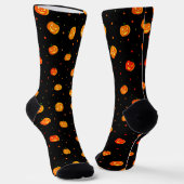 Pumpkins Pattern Jack-o'-Lantern Happy Halloween Socken (Gewinkelt)