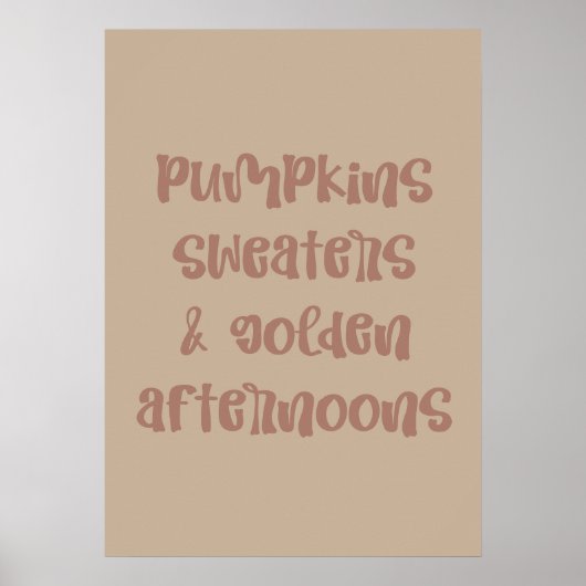 Pumpkins Pullover & goldene Nachmittage Poster (Vorne)